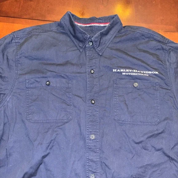 Harley Davidson Motorcycles | Mens XL | Short Sleeve Mechanics Work Shirt - Picture 7 of 15